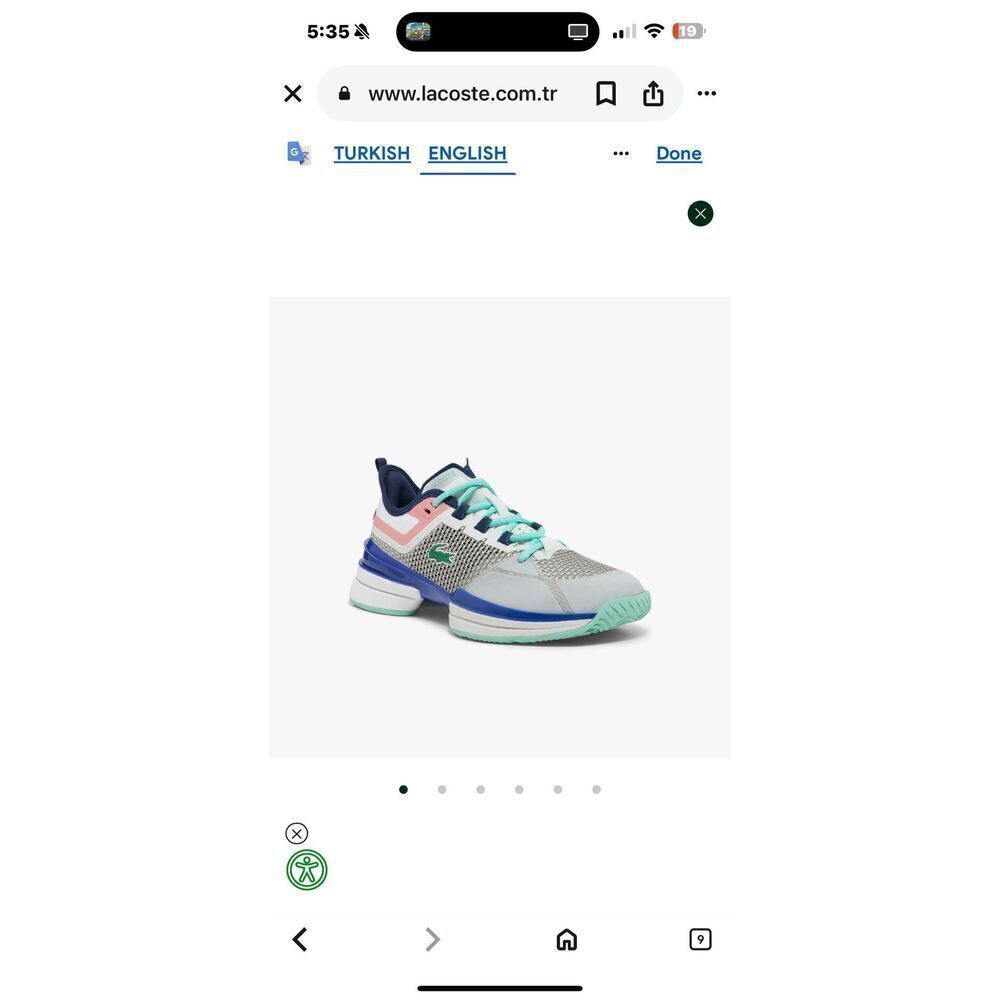 Lacoste rubber sole sneakers size 7